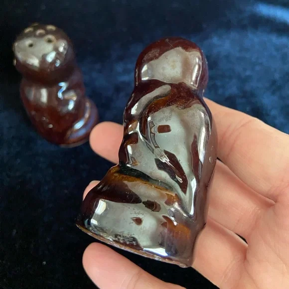 Vintage Ceramic Brown Owls Salt & Pepper Shakers Japan - Picture 5 of 8